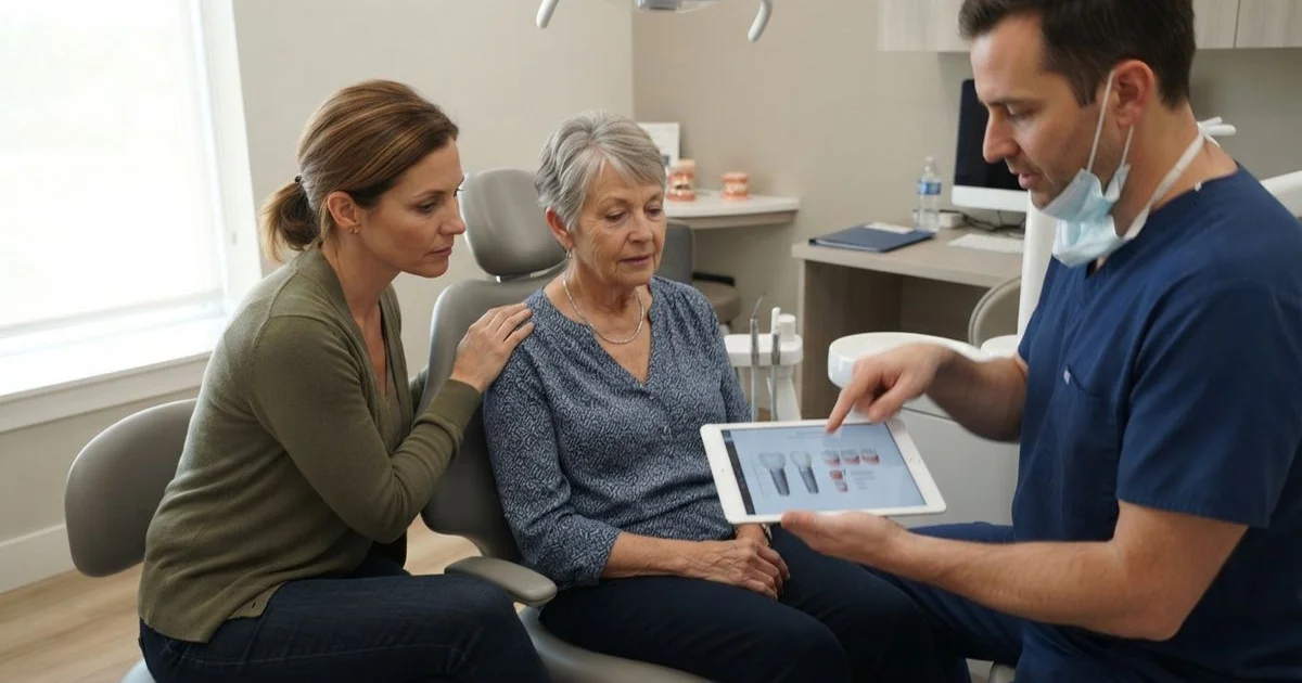 Helping an aging parent choose between implants and dentures