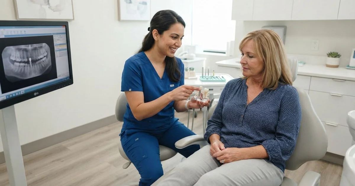 The single tooth implant process, from extraction to final crown